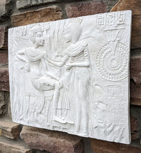 Load image into Gallery viewer, Egyptian King Tut Tutankhamen Throne chair front Sculptural wall relief plaque www.Neo-Mfg.com 15.25"