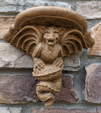 Load image into Gallery viewer, Gargoyle Satyr wall Shelf corbel Grotesque goblin dragon mythical sculpture www.NEO-MFG.com 11&quot; winged
