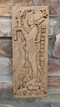 Load image into Gallery viewer, Aztec Mayan Chambalu Temple foliated cross Center left K'inich Kan Bahlam II carving wall plaque www.Neo-Mfg.com home decor art 11.5" L18