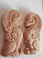 Load image into Gallery viewer, Griffin gryphons Winged lion wall Sculpture plaque set pair 9.75" ea www.Neo-Mfg.com Home decor mystical