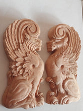 Load image into Gallery viewer, Griffin gryphons Winged lion wall Sculpture plaque set pair 9.75" ea www.Neo-Mfg.com Home decor mystical