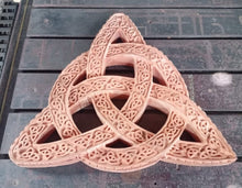 Load image into Gallery viewer, Celtic decor Trinity Knot triquetra Wall Plaque sculpture Irish www.Neo-Mfg.com 14.5"