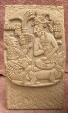 Load image into Gallery viewer, Aztec Mayan Mesoamerican Oval Palace tomb Palenque temple fragment carving Sculptural wall relief plaque 8.5" www.Neo-Mfg.com