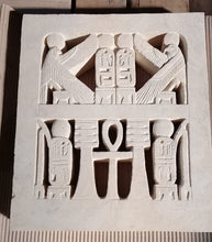 Load image into Gallery viewer, Egyptian Window grill from a palace of Ramesses III wall plaque reproduction www.NEO-MFG.com museum reproduction 14"