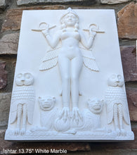 Load image into Gallery viewer, Babylonian Burney Relief Queen of Night GODDESS ISHTAR Mesopotamia Sculptural relief carving plaque www.Neo-Mfg.com 13.75"