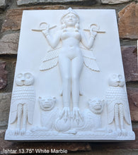 Load image into Gallery viewer, Babylonian Burney Relief Queen of Night GODDESS ISHTAR Mesopotamia Sculptural relief carving plaque www.Neo-Mfg.com 13.75"