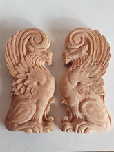Load image into Gallery viewer, Griffin gryphons Winged lion wall Sculpture plaque set pair 9.75&quot; ea www.Neo-Mfg.com Home decor mystical
