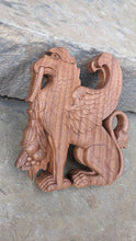 Load image into Gallery viewer, Griffin gryphons Winged lion wall Sculpture plaque set pair 9.5" ea www.Neo-Mfg.com Home decor mystical