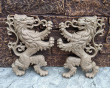 Load image into Gallery viewer, Animal LION Rampant Lowenbrau sculpture wall art frieze www.Neo-Mfg.com 13" medieval right or left face home decor - SOLD EACH