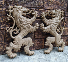 Load image into Gallery viewer, Animal LION Rampant Lowenbrau sculpture wall art frieze www.Neo-Mfg.com 13" medieval right or left face home decor - SOLD EACH