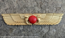 Load image into Gallery viewer, History Egyptian Ur Uatchti Winged Sun Disk Pediment hieroglyph Sculptural wall relief www.Neo-Mfg.com 20"