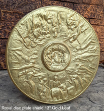 Load image into Gallery viewer, Roman Greek Royal disc Parthenon plate shield Sculptural wall relief plaque www.Neo-Mfg.com 13" museum reproduction