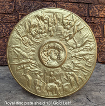 Load image into Gallery viewer, Roman Greek Royal disc Parthenon plate shield Sculptural wall relief plaque www.Neo-Mfg.com 13" museum reproduction