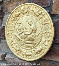 Load image into Gallery viewer, Roman Greek Achilleus & Patrocle sculptural Wall frieze plaque relief www.Neo-Mfg.com 12.125"