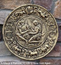 Load image into Gallery viewer, Roman Greek Achilleus & Patrocle sculptural Wall frieze plaque relief www.Neo-Mfg.com 12.125"