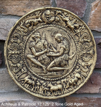 Load image into Gallery viewer, Roman Greek Achilleus & Patrocle sculptural Wall frieze plaque relief www.Neo-Mfg.com 12.125"
