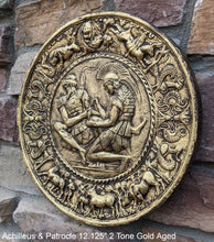 Load image into Gallery viewer, Roman Greek Achilleus & Patrocle sculptural Wall frieze plaque relief www.Neo-Mfg.com 12.125"