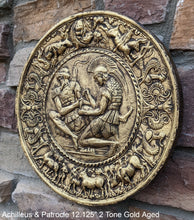 Load image into Gallery viewer, Roman Greek Achilleus & Patrocle sculptural Wall frieze plaque relief www.Neo-Mfg.com 12.125"