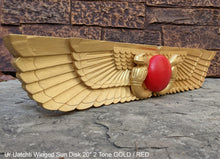Load image into Gallery viewer, History Egyptian Ur Uatchti Winged Sun Disk Pediment hieroglyph Sculptural wall relief www.Neo-Mfg.com 20"