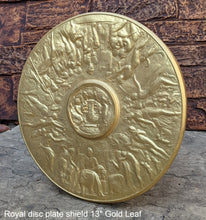 Load image into Gallery viewer, Roman Greek Royal disc Parthenon plate shield Sculptural wall relief plaque www.Neo-Mfg.com 13" museum reproduction