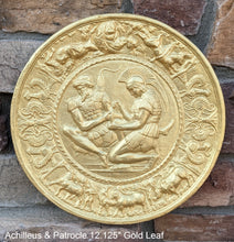 Load image into Gallery viewer, Roman Greek Achilleus & Patrocle sculptural Wall frieze plaque relief www.Neo-Mfg.com 12.125"