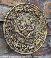 Load image into Gallery viewer, Roman Greek Achilleus & Patrocle sculptural Wall frieze plaque relief www.Neo-Mfg.com 12.125"