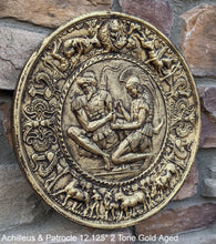 Load image into Gallery viewer, Roman Greek Achilleus & Patrocle sculptural Wall frieze plaque relief www.Neo-Mfg.com 12.125"