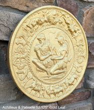 Load image into Gallery viewer, Roman Greek Achilleus & Patrocle sculptural Wall frieze plaque relief www.Neo-Mfg.com 12.125"