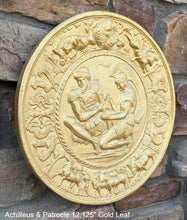 Load image into Gallery viewer, Roman Greek Achilleus & Patrocle sculptural Wall frieze plaque relief www.Neo-Mfg.com 12.125"