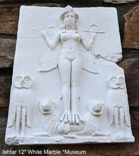 Load image into Gallery viewer, Babylonian Burney Relief Queen of Night GODDESS ISHTAR Mesopotamia Sculptural relief carving plaque www.Neo-Mfg.com 12"