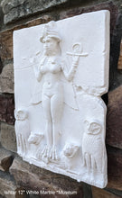 Load image into Gallery viewer, Babylonian Burney Relief Queen of Night GODDESS ISHTAR Mesopotamia Sculptural relief carving plaque www.Neo-Mfg.com 12"