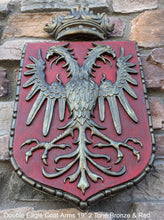 Load image into Gallery viewer, Decor Coat of Arms 2 Eagle Crown wall plaque sign 19" Grand www.Neo-Mfg.com home garden decor art medieval