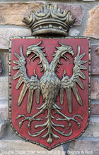 Load image into Gallery viewer, Decor Coat of Arms 2 Eagle Crown wall plaque sign 19" Grand www.Neo-Mfg.com home garden decor art medieval