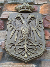 Load image into Gallery viewer, Decor Coat of Arms 2 Eagle Crown wall plaque sign 19" Grand www.Neo-Mfg.com home garden decor art medieval