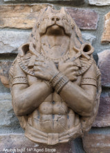 Load image into Gallery viewer, Egyptian Anubis dog fragment torso Sculptural wall relief bust www.Neo-Mfg.com 14"