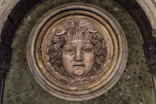 Load image into Gallery viewer, Medusa Gorgon Istanbul Artifact Carved wall plaque Sculpture Statue 12" www.Neo-Mfg.com high relief