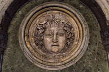 Load image into Gallery viewer, Medusa Gorgon Istanbul Artifact Carved wall plaque Sculpture Statue 12" www.Neo-Mfg.com high relief