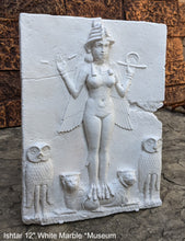 Load image into Gallery viewer, Babylonian Burney Relief Queen of Night GODDESS ISHTAR Mesopotamia Sculptural relief carving plaque www.Neo-Mfg.com 14.75&quot;
