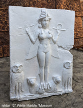 Load image into Gallery viewer, Babylonian Burney Relief Queen of Night GODDESS ISHTAR Mesopotamia Sculptural relief carving plaque www.Neo-Mfg.com 14.75"