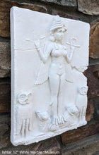 Load image into Gallery viewer, Babylonian Burney Relief Queen of Night GODDESS ISHTAR Mesopotamia Sculptural relief carving plaque www.Neo-Mfg.com 14.75"