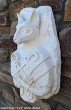 Load image into Gallery viewer, Egyptian Bastet cat fragment torso Sculptural wall relief bust www.Neo-Mfg.com 16.75"