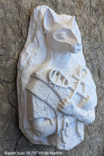 Load image into Gallery viewer, Egyptian Bastet cat fragment torso Sculptural wall relief bust www.Neo-Mfg.com 16.75"