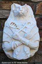 Load image into Gallery viewer, Egyptian Bastet cat fragment torso Sculptural wall relief bust www.Neo-Mfg.com 16.75"