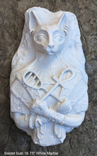 Load image into Gallery viewer, Egyptian Bastet cat fragment torso Sculptural wall relief bust www.Neo-Mfg.com 16.75"