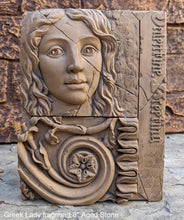 Load image into Gallery viewer, Greek Lady fragment spiritual female face Sculpture wall Plaque relief 8" www.Neo-Mfg.com