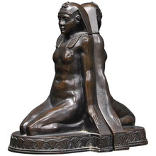Load image into Gallery viewer, Egyptian kneeling female carving sculpture statue bookend revival Peinlich 7.5" www.NEO-MFG.com sold as one - each