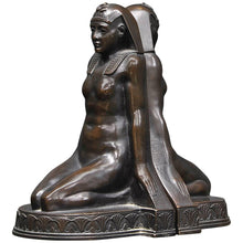 Load image into Gallery viewer, Egyptian kneeling female carving sculpture statue bookend revival Peinlich 7.5" www.NEO-MFG.com sold as one - each