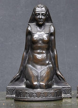 Load image into Gallery viewer, Egyptian kneeling female carving sculpture statue bookend revival Peinlich 7.5" www.NEO-MFG.com sold as one - each