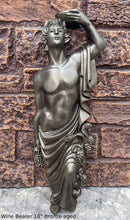 Load image into Gallery viewer, Roman Greek Wine Bearer Figure Sculptural Wall relief www.Neo-Mfg.com 18" tall