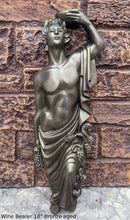 Load image into Gallery viewer, Roman Greek Wine Bearer Figure Sculptural Wall relief www.Neo-Mfg.com 18" tall